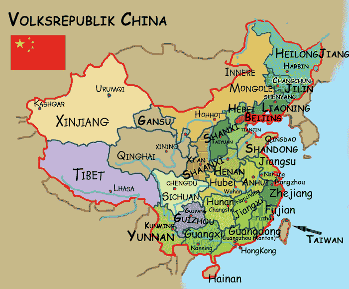Eurasiania Geografie Landkarte Von China